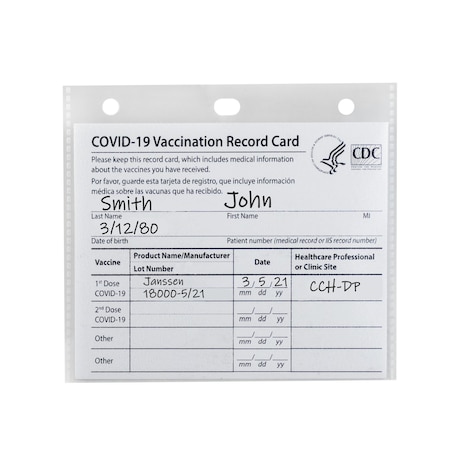 C-Line Products COVID19 Vaccine Card Holder, Clear, 4 x 3, 50PK 19150